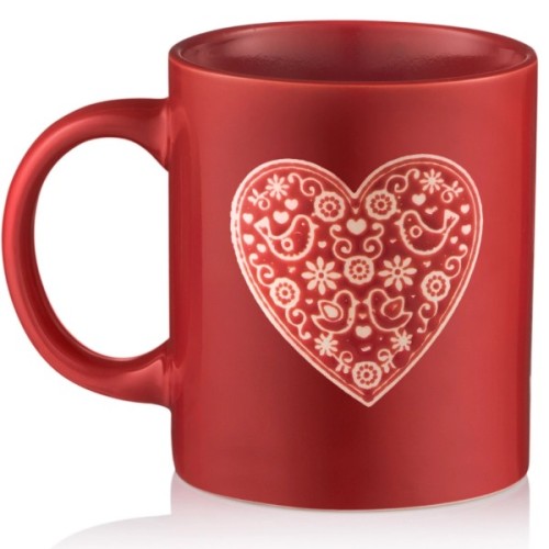 Чашка Ardesto Heart, 320мл, кераміка, червоний (AR3074R)
