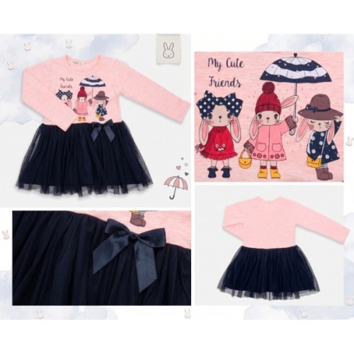 Плаття дитяче Breeze з зайками (12680-104G-peach)