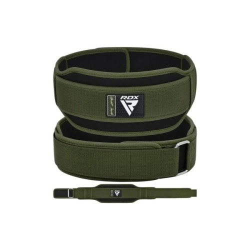 Атлетичний пояс RDX RX5 Double Belt неопреновий Army Green S (WBD-RX5AG-S)