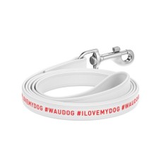 Повідець для собак WAUDOG Design "я люблю свою собаку" L-XL Ш 25 мм Д 122 см білий (379515)