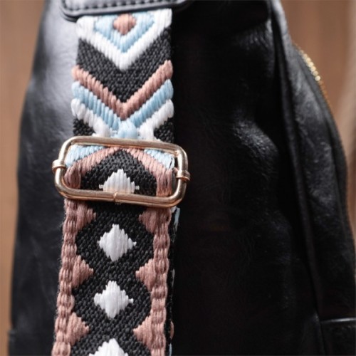 Сумка Vintage Жіноча слінг через плече з екошкіри Чорна (22754)