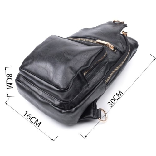 Сумка Vintage Жіноча слінг через плече з екошкіри Чорна (22754)