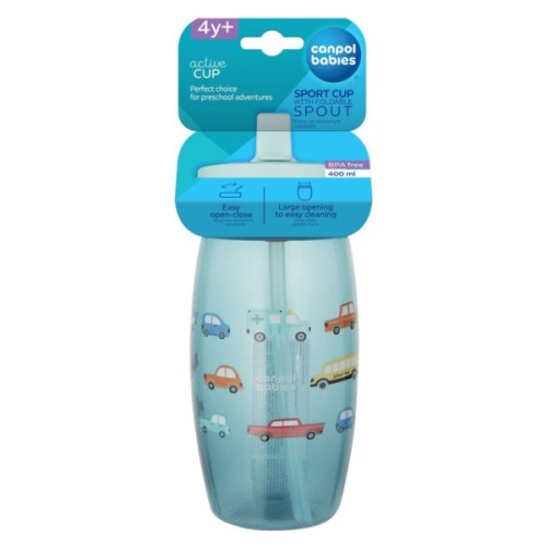 Поїльник-непроливайка Canpol babies Автомобілі зі складним носиком 400 мл (56/618_blu)