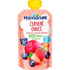 Дитяче пюре Hamanek із яблук, полуниці та чорниці 100 г (1215913)