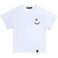 Футболка дитяча A-Yugi зі смайлом (7303-134G-white)