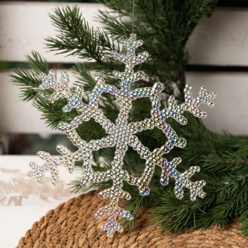 Ялинкова іграшка Novogod`ko Сніжинка 30 см Пластик Перламутр (974872)