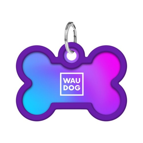 Адресник для тварин WAUDOG Smart ID з QR паспортом "Градієнт фіолетовий", кістка 40х28 мм (231-4034)
