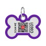 Адресник для тварин WAUDOG Smart ID з QR паспортом "Градієнт фіолетовий", кістка 40х28 мм (231-4034)