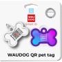 Адресник для тварин WAUDOG Smart ID з QR паспортом "Градієнт фіолетовий", кістка 40х28 мм (231-4034)