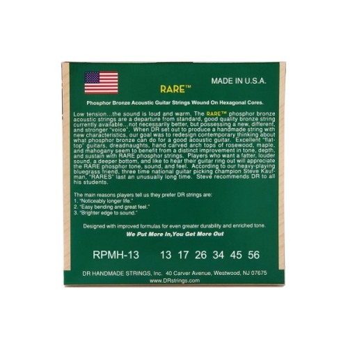 Струни для гітари DR Strings RARE Acoustic Phosphor Bronze - Medium (13-56) (RPMH-13)
