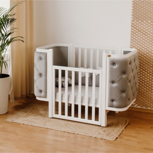 Ліжечко Angelo Luna гудзики сіре (велюр) 120х60 (12012)