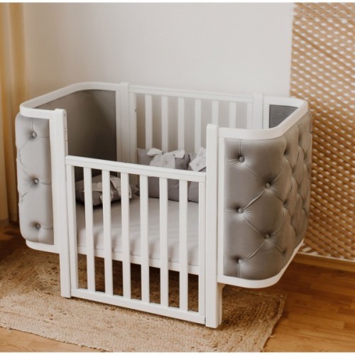 Ліжечко Angelo Luna гудзики сіре (велюр) 120х60 (12012)