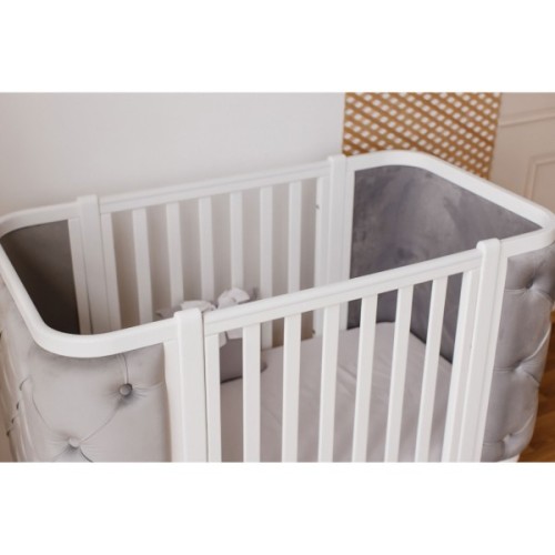 Ліжечко Angelo Luna гудзики сіре (велюр) 120х60 (12012)