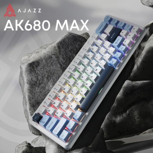Клавіатура Ajazz AK680 MAX Magnetic Switch RGB USB White (AK680-M-BWD-AW)