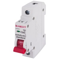Автоматичний вимикач E.NEXT 1-п e.mcb.stand. 50А C ( 4,5кА) (s002013)