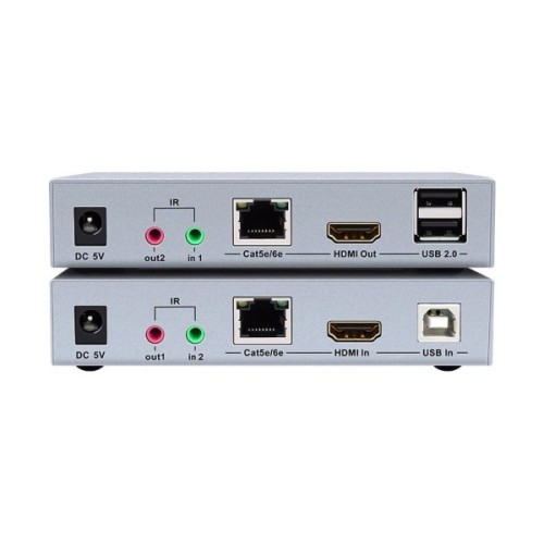 Адаптер HDMI extender 100m UHD 4K/60Hz CAT5E/6 + USB 2.0 Dtech (DT-7051)