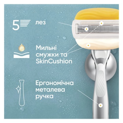 Бритва Gillette Venus Pro ComfortGlide Coconut з 3 змінними картриджами + гачок для бритви (8700216970105)