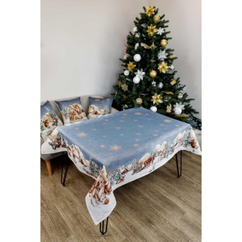 Скатертина Прованс гобеленова Блакитне сяйво 135х300см (4823093450257)