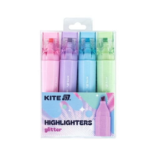 Набір маркерів Kite Highlighter Creative Glitter, набір з 4-х кольорів (K24-1146-4)
