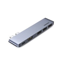 Концентратор Ugreen 2xUSB-C to 3xUSB 3.0 + HDMI + USB-C CM251 gray (60559)