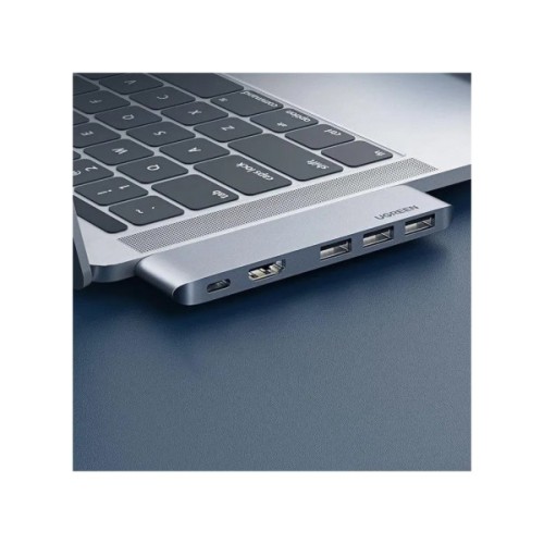 Концентратор Ugreen 2xUSB-C to 3xUSB 3.0 + HDMI + USB-C CM251 gray (60559)