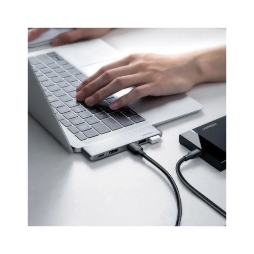 Концентратор Ugreen 2xUSB-C to 3xUSB 3.0 + HDMI + USB-C CM251 gray (60559)