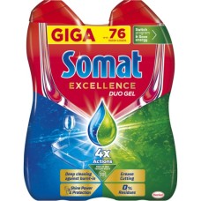 Гель для миття посуду в посудомийці Somat Exellence Duo Gel Антижир 684 мл + 684 мл (9000101819199)
