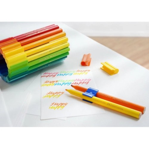 Фломастери Faber-Castell Машинка в подарунковій металевій коробці Connector 33 кольора (25592)