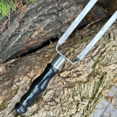 Шампур Metalzavod Подвійний 630х12х3мм чорний (DBL-SHMP-DR-630x12x3-BL)