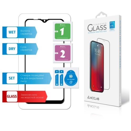 Скло захисне ACCLAB Full Glue Samsung A10 Black (1283126508509)