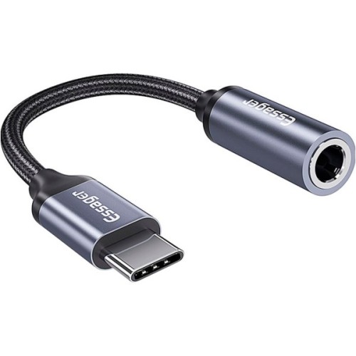 Перехідник USB-C M to 3.5mm F 0.12m gray Essager (EZJE01-0G)