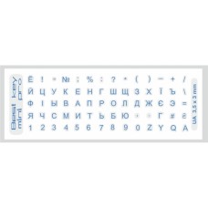Наклейка на клавіатуру BestKey mini Pro 3,5х3мм, прозора основа, 70, синій (BKmPRO/BluTr/052)