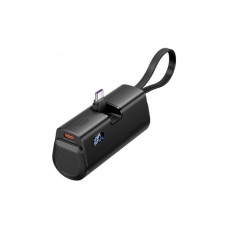 Батарея універсальна Vention 4800mAh 22,5W PD, USB-C In/Out, LED display, with built-in USB-C cable Black (FHQB0)