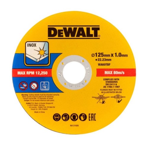 Круг відрізний DeWALT FASTCUT, 125x1x22,23 мм., 50 шт, бокс (DT20598)