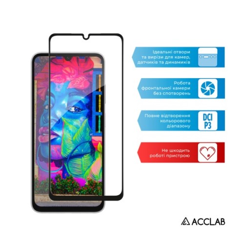 Скло захисне ACCLAB Full Glue ESD Samsung A07 Black (1283126623776)