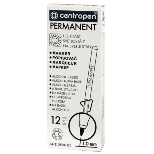 Маркер Centropen Permanent 2536 1 мм black (2536/01)