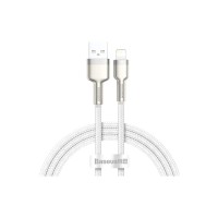 Дата кабель USB 2.0 AM to Lightning 2.0m Cafule Series Metal 2.4A White Baseus (CALJK-B02)