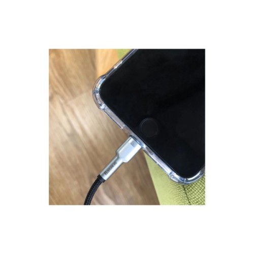 Дата кабель USB 2.0 AM to Lightning 2.0m Cafule Series Metal 2.4A White Baseus (CALJK-B02)