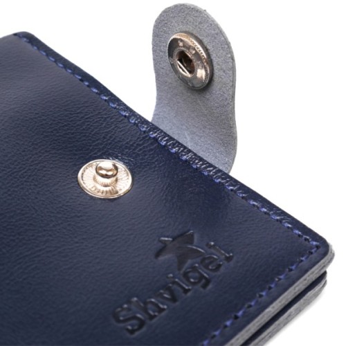 Портмоне Shvigel Шкіряне Синє (16444)