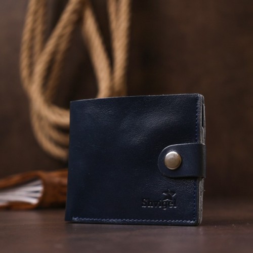 Портмоне Shvigel Шкіряне Синє (16444)