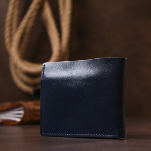 Портмоне Shvigel Шкіряне Синє (16444)