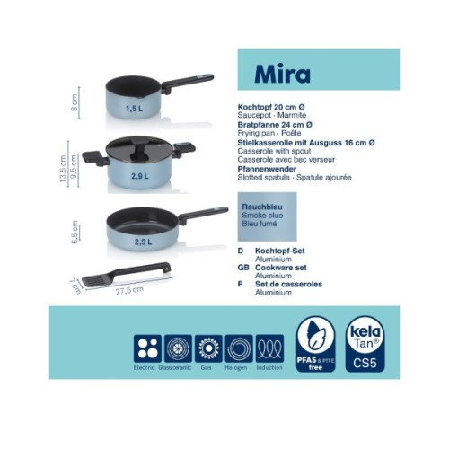 Набір посуду Kela Mira, димчасто-блакитний, 5 предметів (15200)