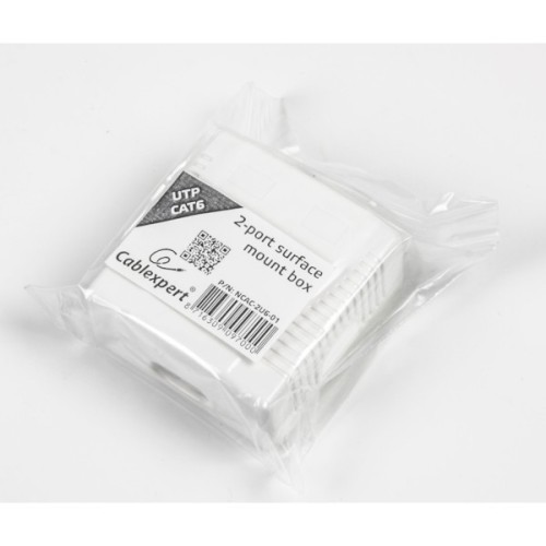 Комп'ютерна розетка Cablexpert RJ45x2 UTP, cat.6 (NCAC-2U6-01)