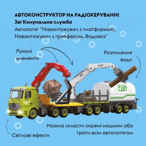 Конструктор Otamanko Автоконструктор 3-в-1 Комунальна служба Навантажувач з піддоном (FY003A (green))