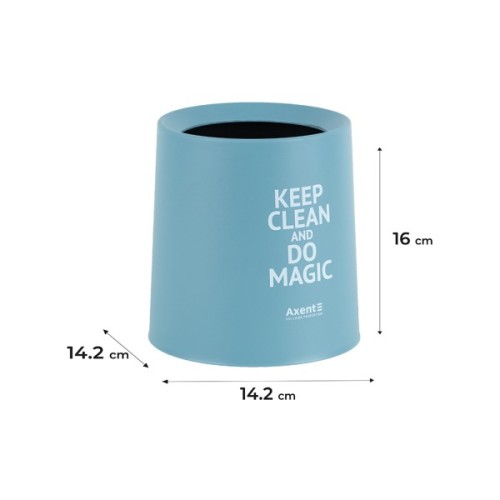 Кошик для паперів Axent Настільний контейнер для сміття, круглий, блакитний (2131-07-A)