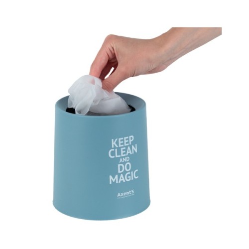 Кошик для паперів Axent Настільний контейнер для сміття, круглий, блакитний (2131-07-A)