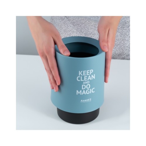 Кошик для паперів Axent Настільний контейнер для сміття, круглий, блакитний (2131-07-A)