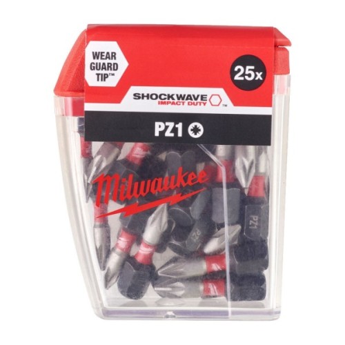 Набір біт Milwaukee SHOCKWAVE, PZ1, 25мм, 25шт (4932430861)