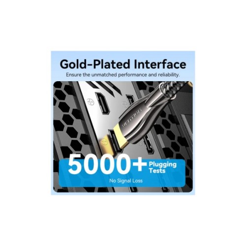 Кабель мультимедійний HDMI M to HDMI M 3.0m V2.0 4K60Hz braided zinc alloy black Vention (ALMBI)