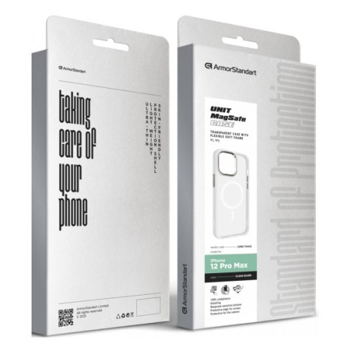 Чохол до мобільного телефона Armorstandart Unit MagSafe Apple iPhone 12 Pro Max Matte Clear Silver (ARM70443)
